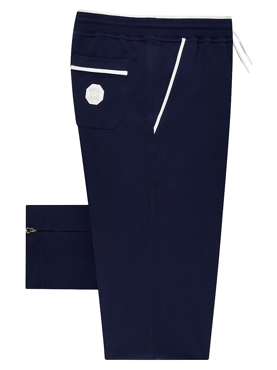 Men's Cotton Blend Jogging Trousers - Blue - Size 34