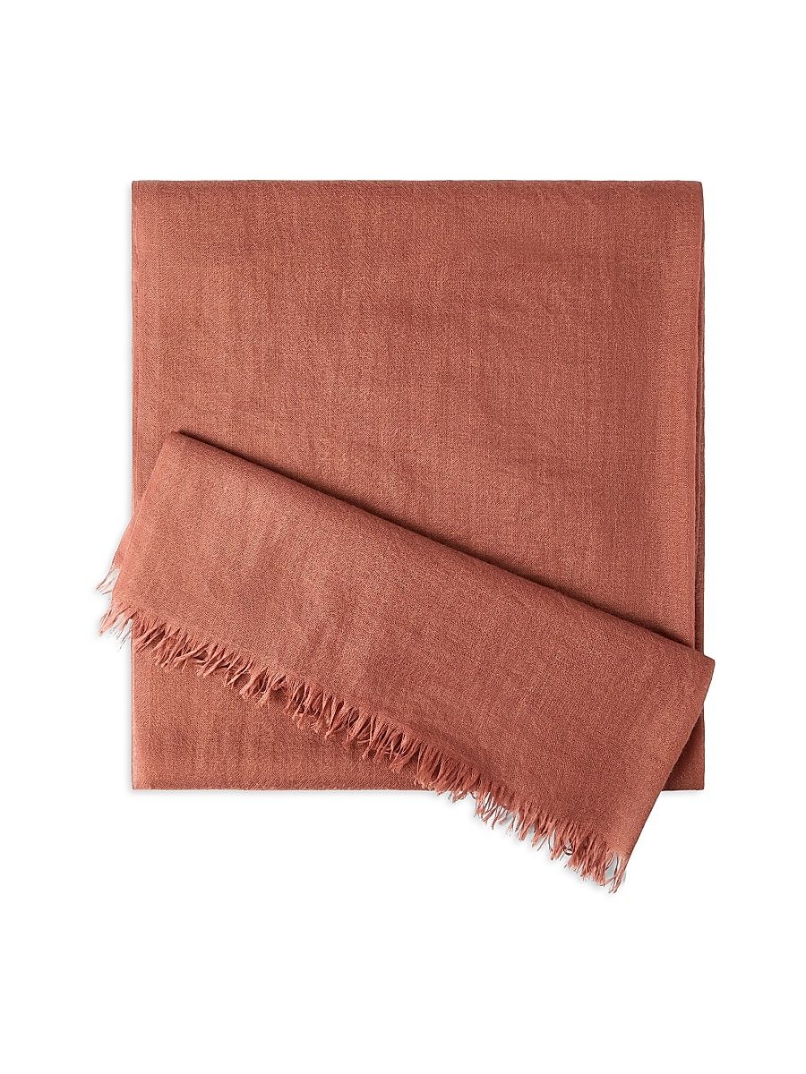 Women's Cashmere and Silk Scarf - Orange