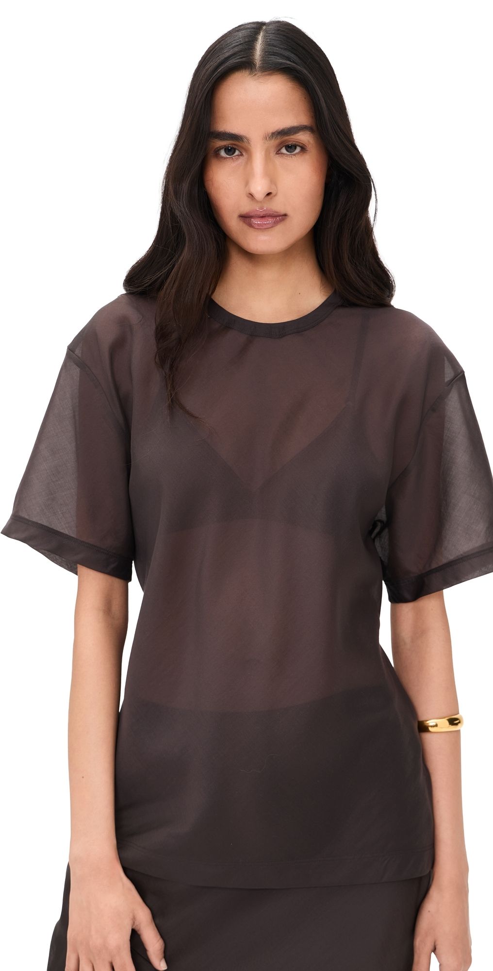 Helmut Lang Sheer Relax Airy Tee BISTRE XXS