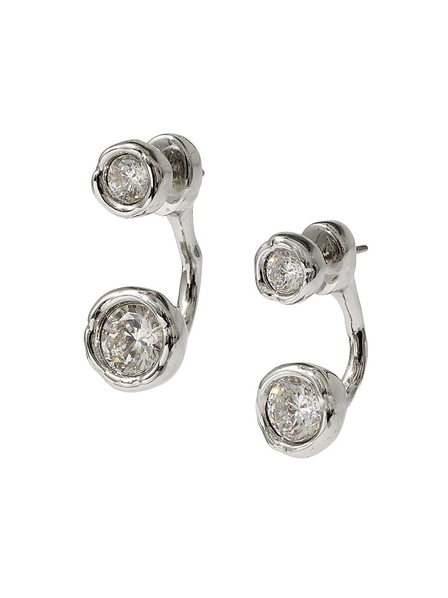 Women's Asterales Rhodium-Plated & Cubic Zirconia Ear Jackets - Silver