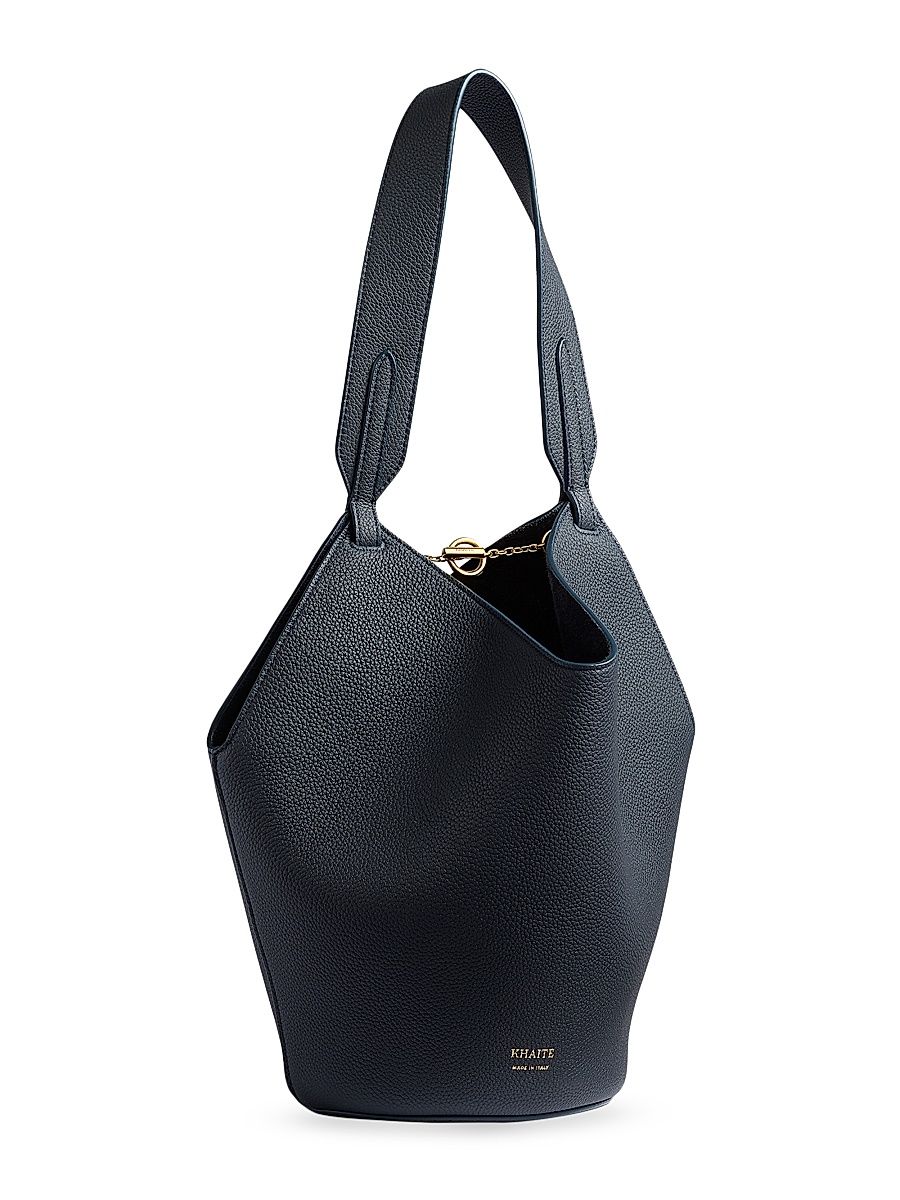 Women's Mini Lotus Leather Tote Bag - Midnight Navy