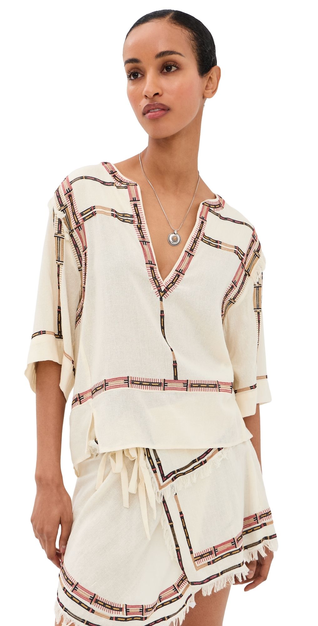 Isabel Marant Fiosa Silk Top Ecru 38