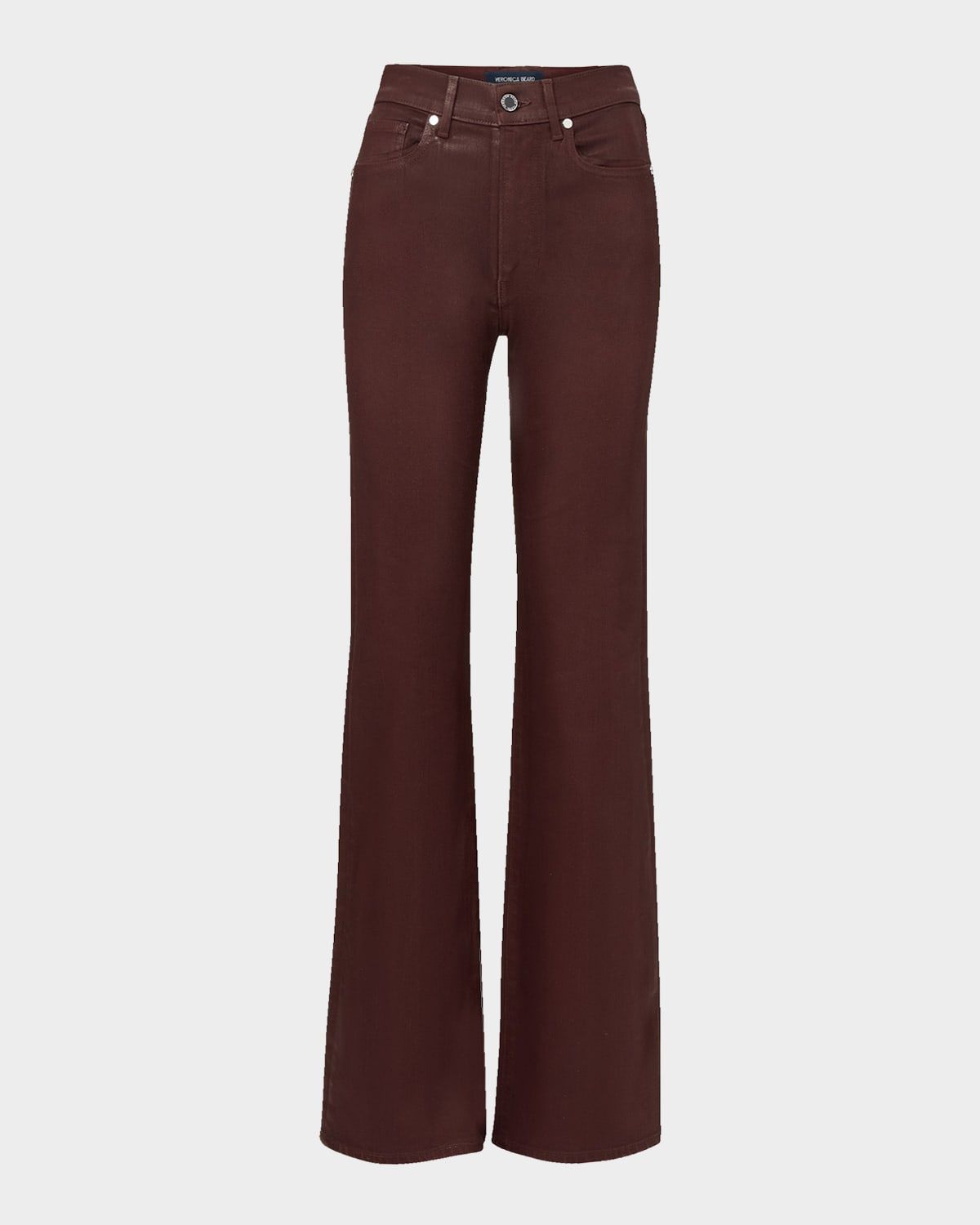 Crosbie Coated Slim Wide-Leg Jeans