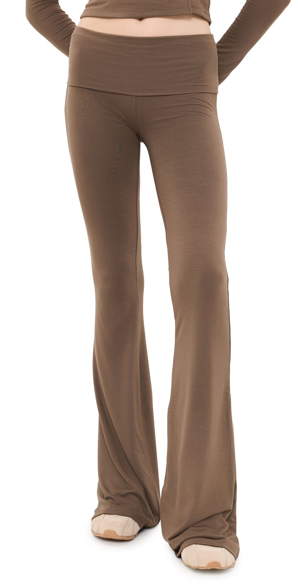 Éterne Fold Over Flare Pants Mushroom XS