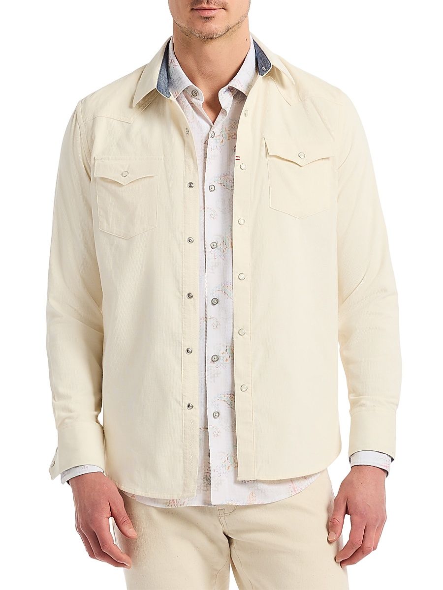Men's Wyatt Western Yoke Shirt - Ivory - Size Large