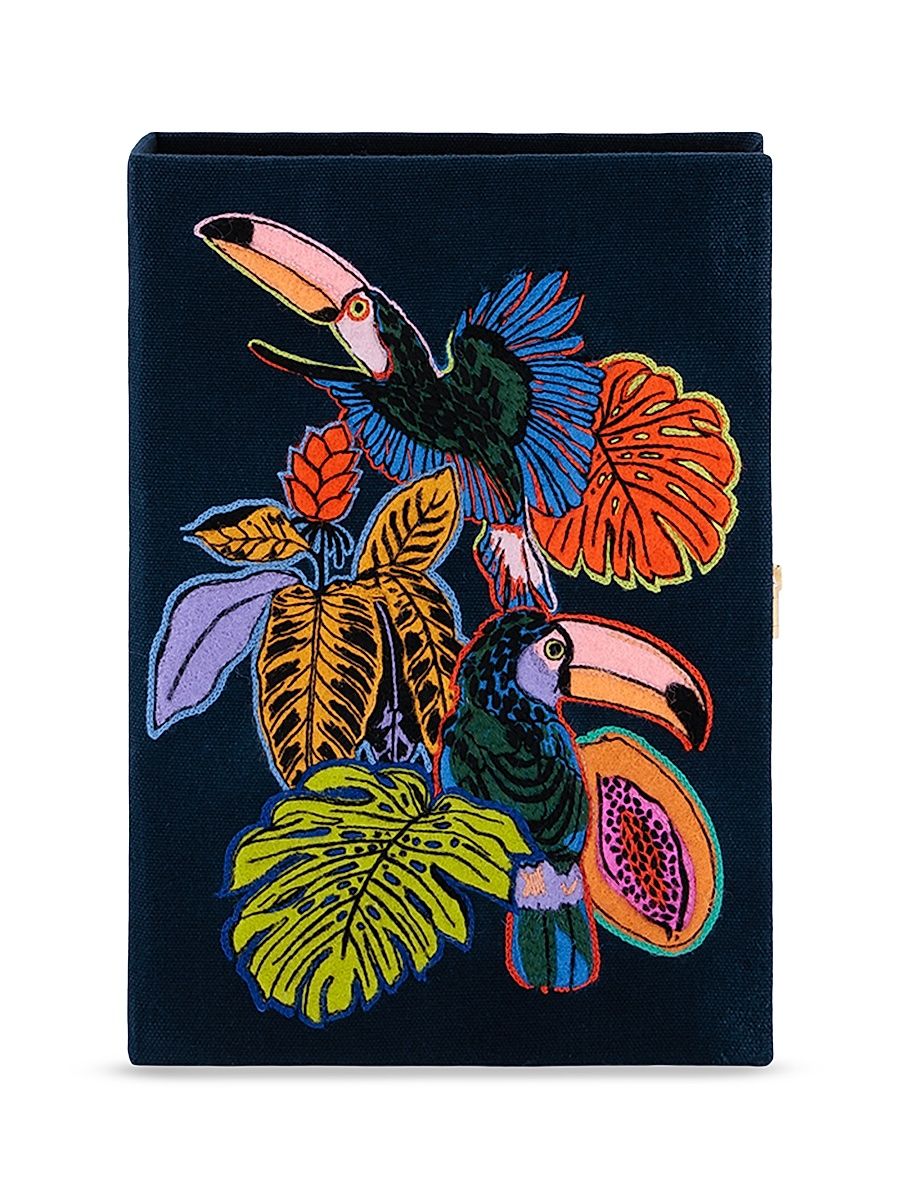 Women's Tropicalia Embroidered Book Clutch - Ultra Eclipse