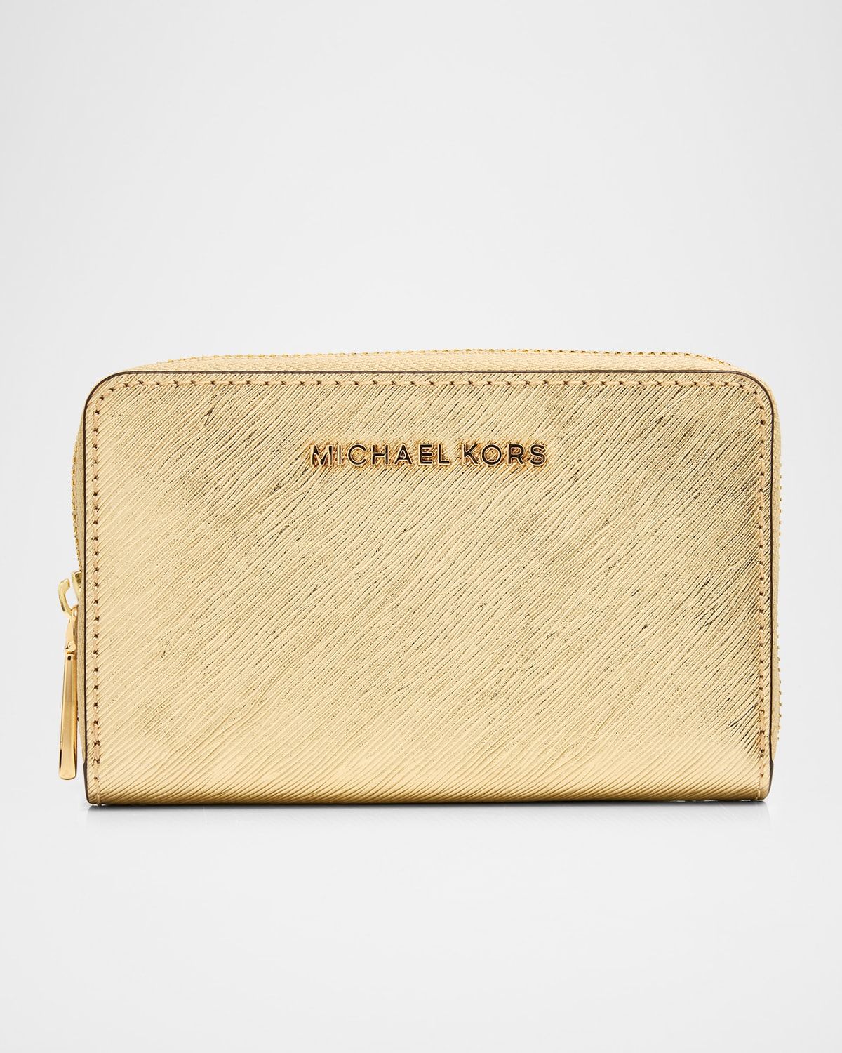 Jet Set Small Metallic Faux Leather Wallet