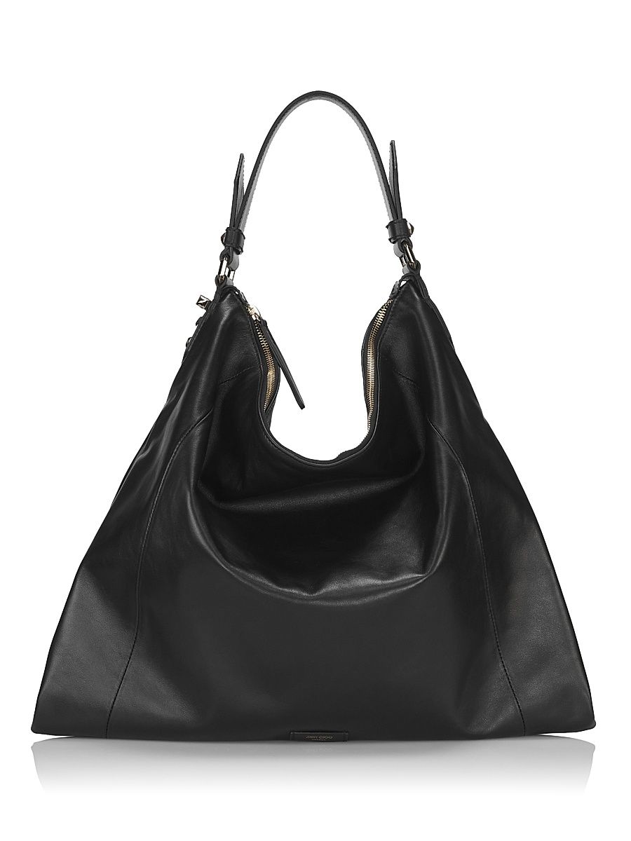 Women's Ana Leather Hobo Bag - Black
