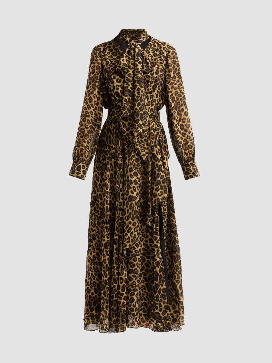 Toccin Women's Jane Printed Midi Dress - Leopard - Size 12