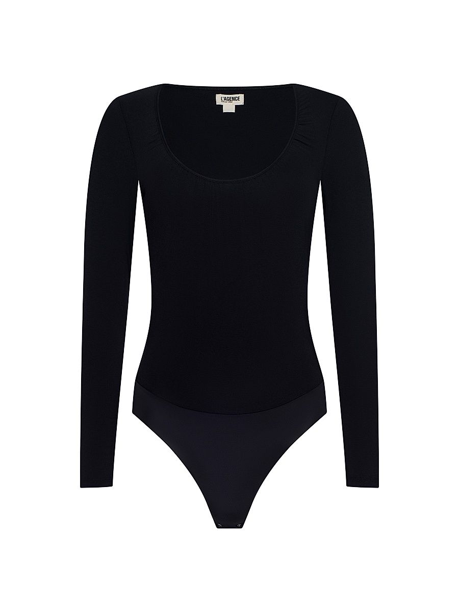 Women's Cassandra Ruched Bodysuit - Black - Size XL