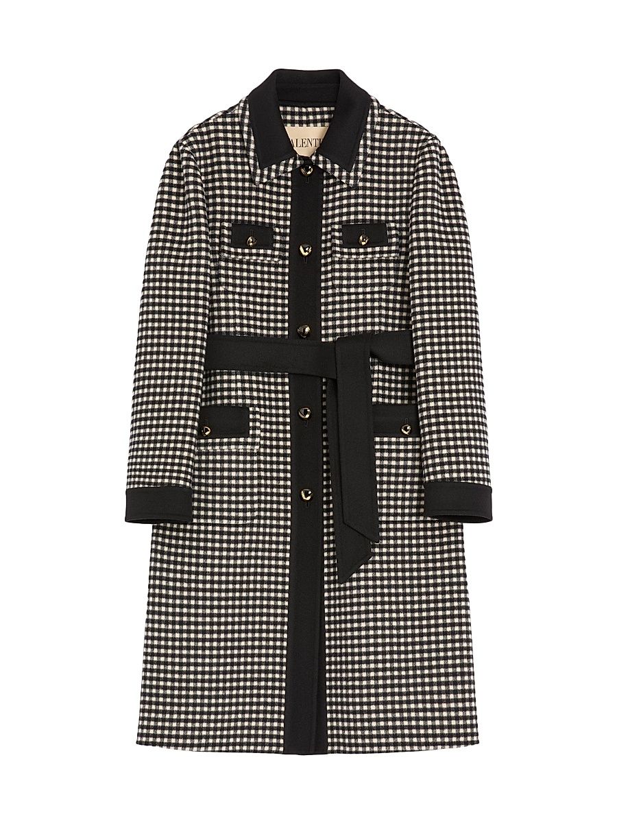 Women's Micro Vichy Coat - Black - Size 10