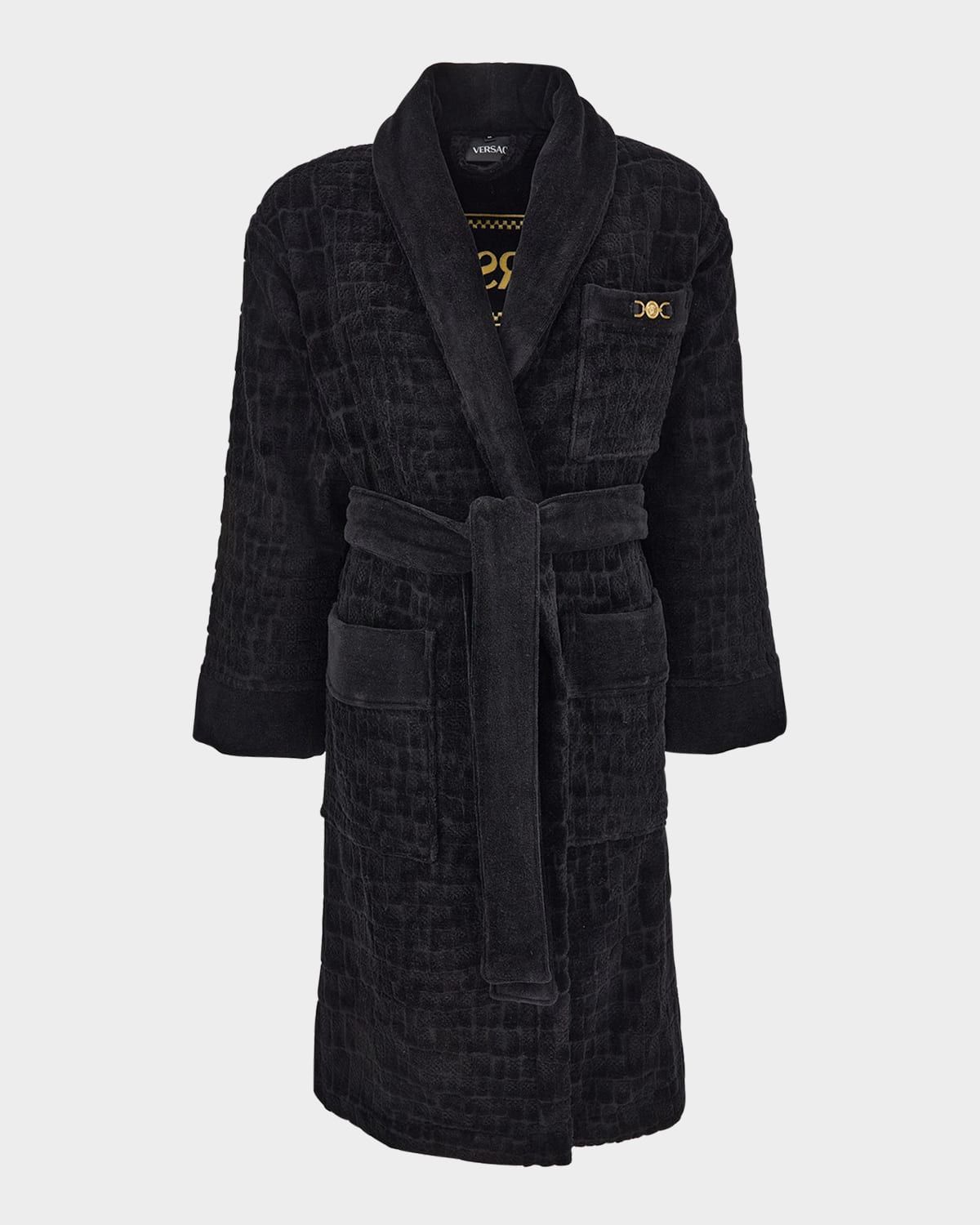Men & apos;s Medusa 95 Jacquard Terry Cloth Crocodile Pattern Robe