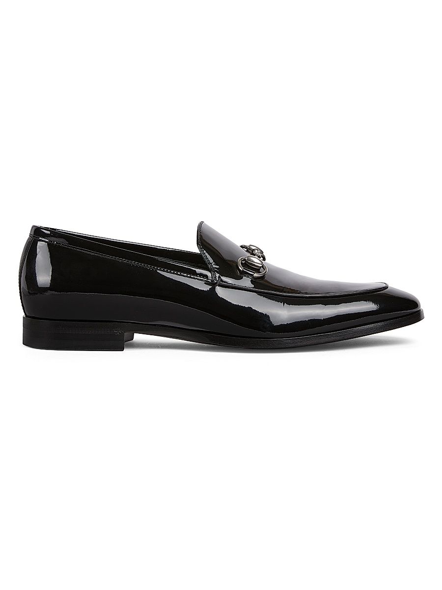 Men's Next Horsebit Patent Leather Loafers - Black - Size 13
