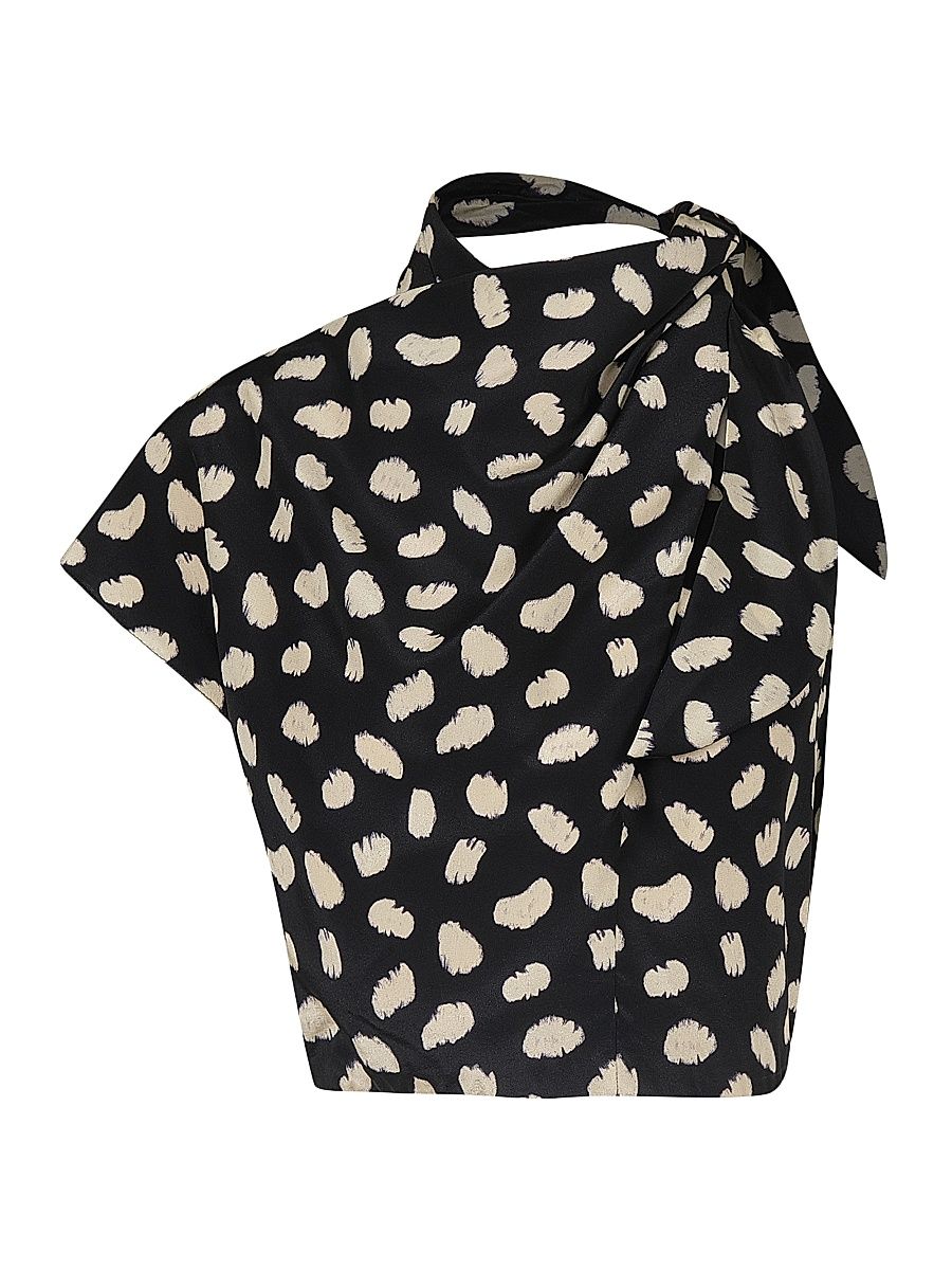 Women's Evening Current Silk Top - Black Ecru - Size 10