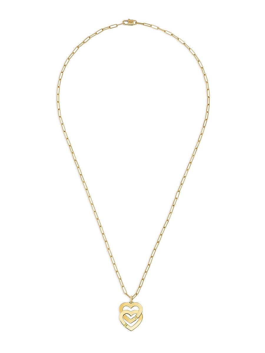 Women's Double Coeurs 18K Yellow Gold Pendant Necklace - Yellow Gold