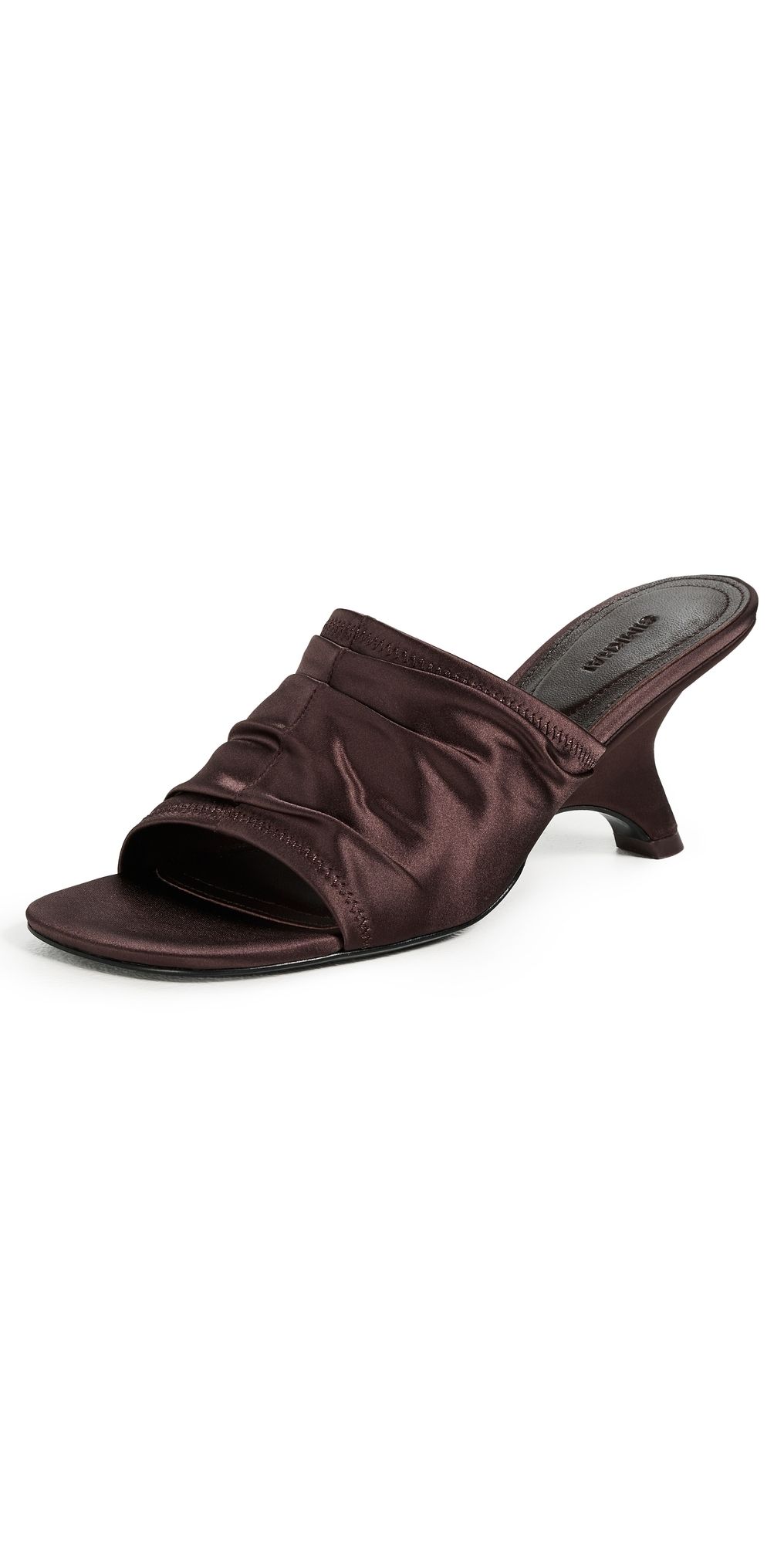 SIMKHAI Shadow Mule Satin Sandals Cacao 40