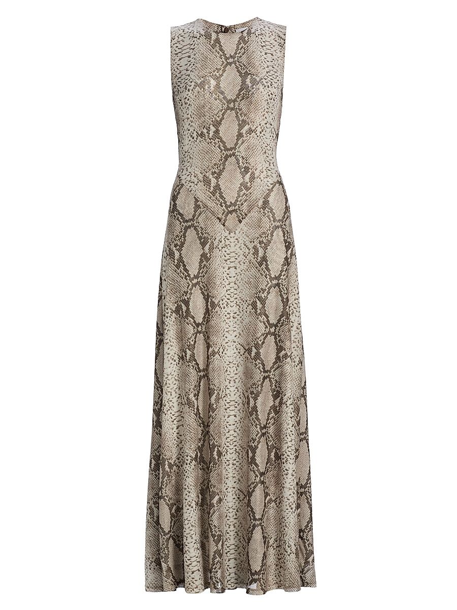 Women's Uzina Snake Print Sleeveless Maxi Dress - Snake Print Natural Multi - Size Small