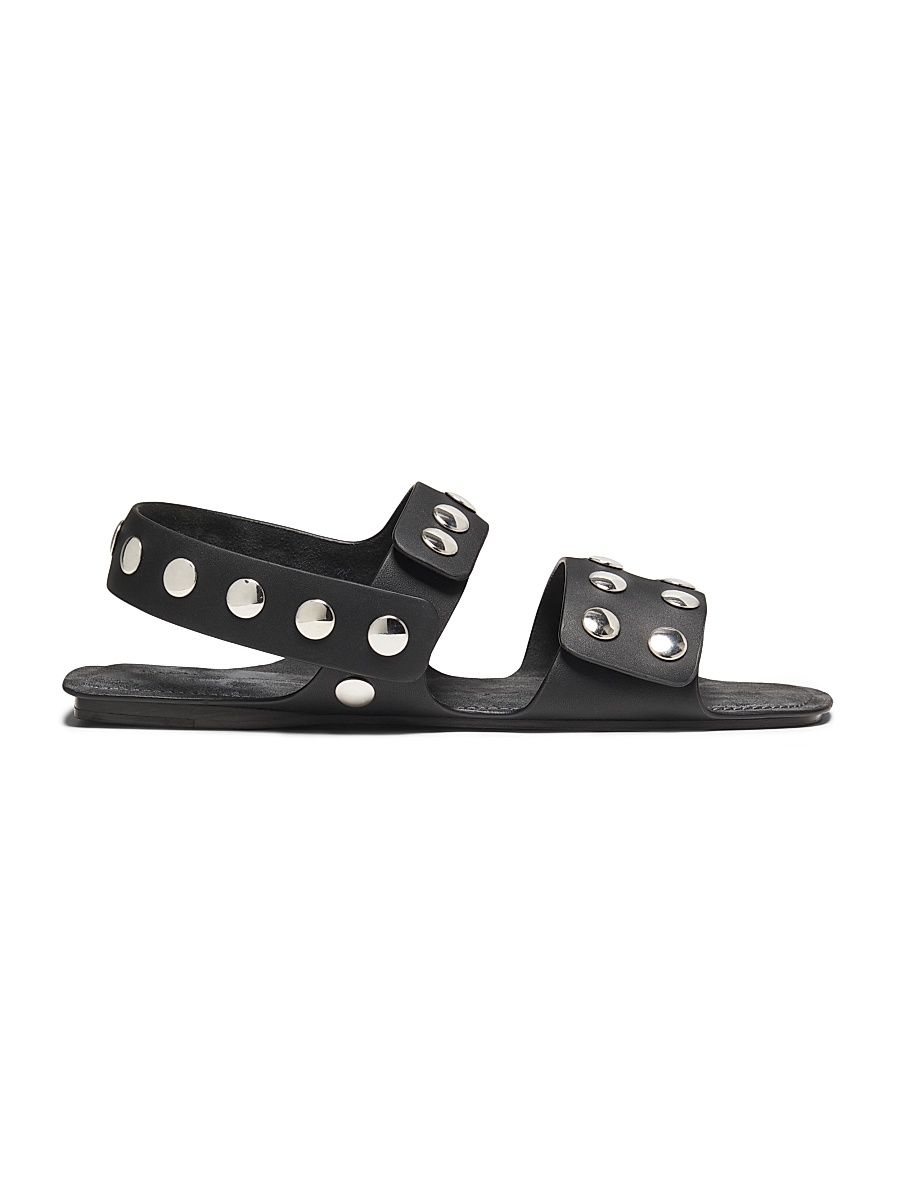 Women's Boden Leather Studded Sandals - Black - Size 11