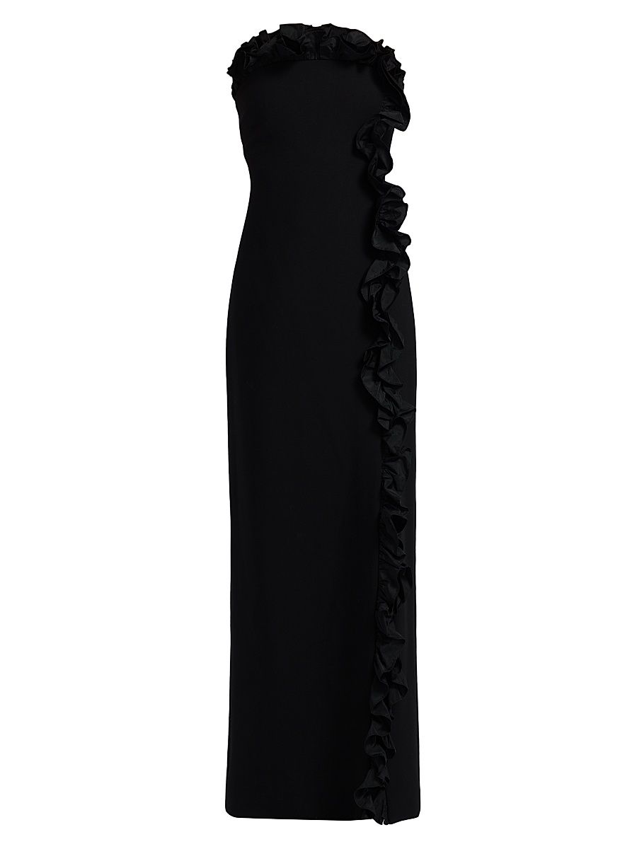 Women's Kassia Ruffled Strapless Gown - Black - Size 14