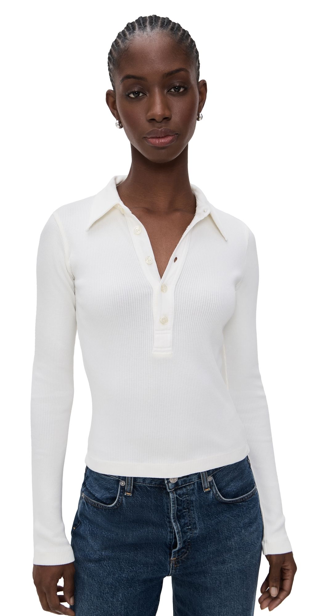 Citizens of Humanity Long Sleeve 60's Polo Shirt Pashmina XS