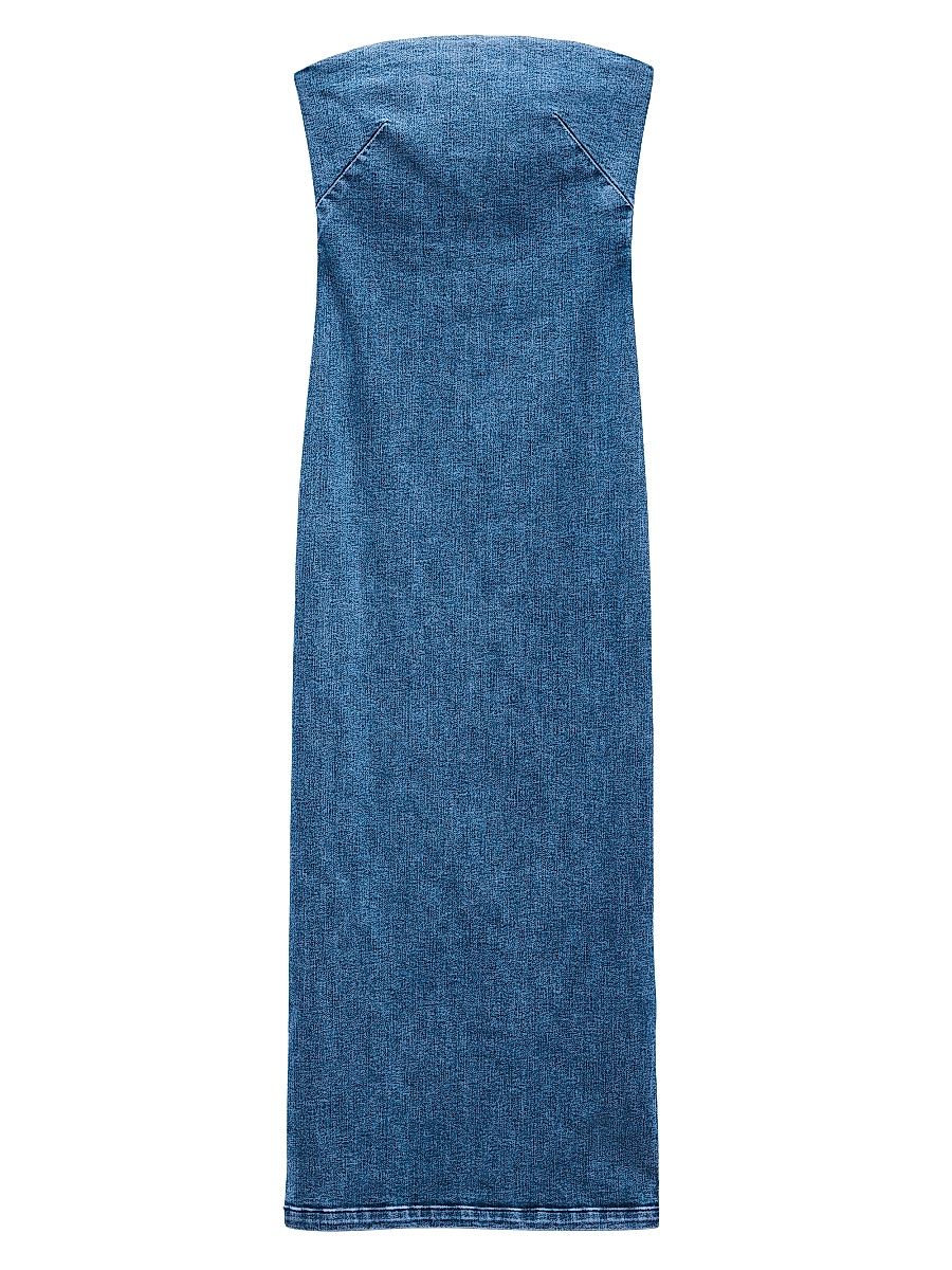 Women's Jasmine Stretch Denim Midi-Dress - Elle - Size 10