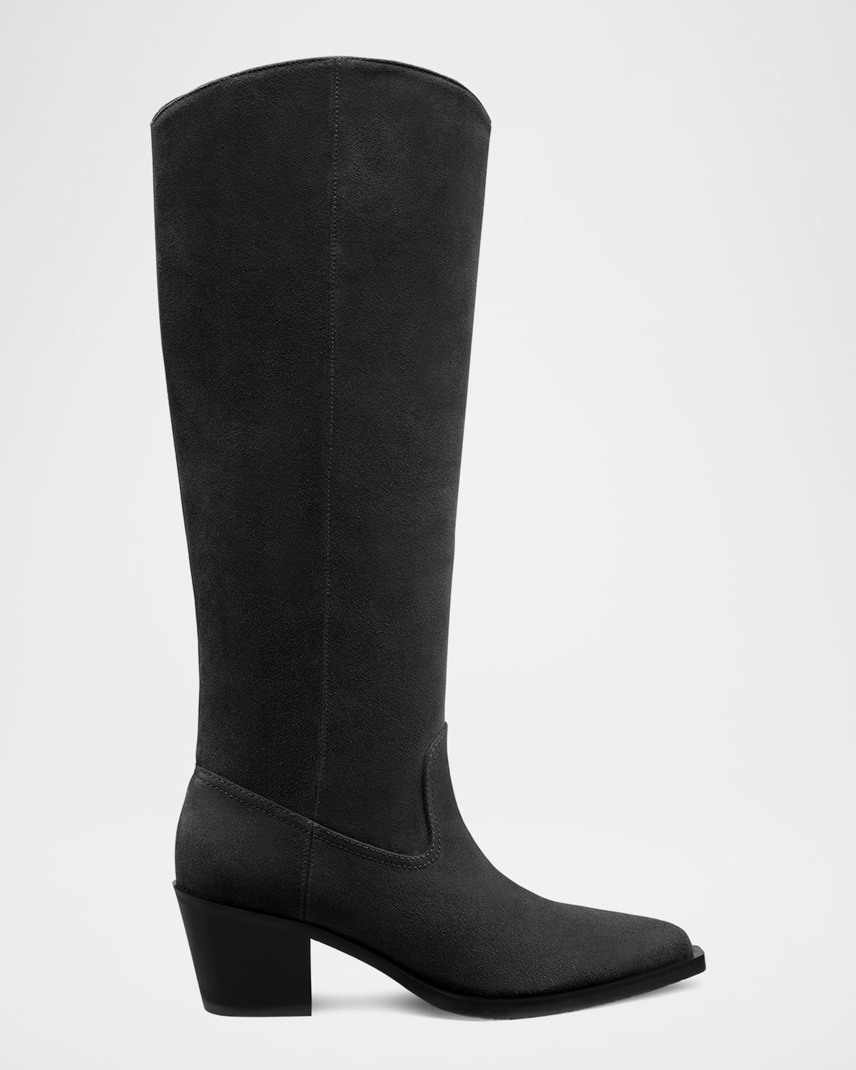 Tate Knee-High Pointed Suede Boots