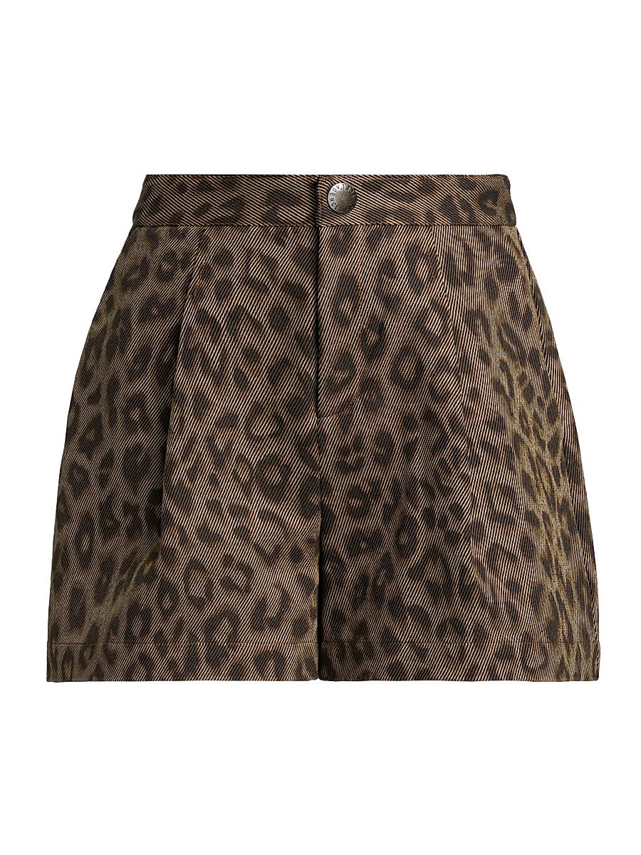 Women's Saige Safari Shorts - Tan Multi Leopard - Size 14