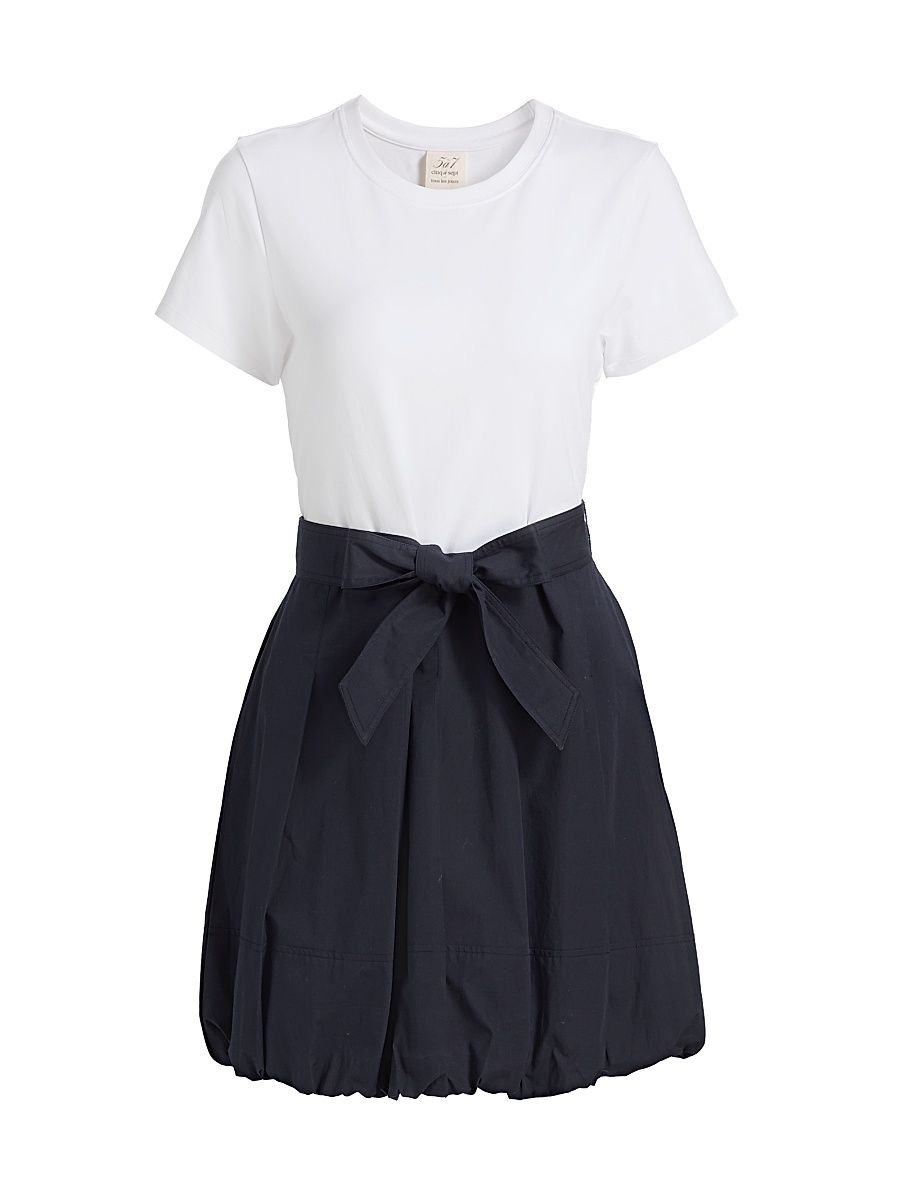 Women's Taylon Two-Tone Minidress - White Navy - Size 14