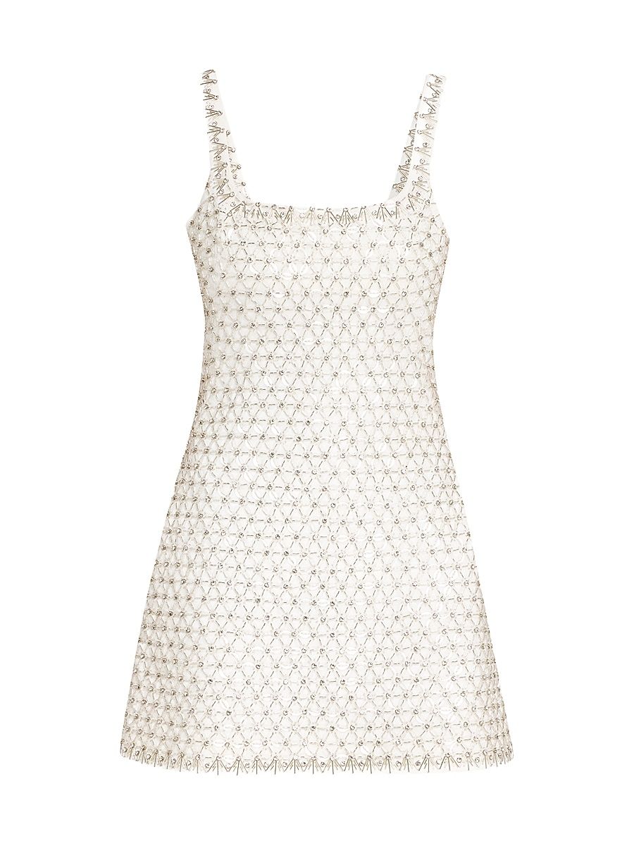 Women's Ziva Embellished Minidress - White - Size 14