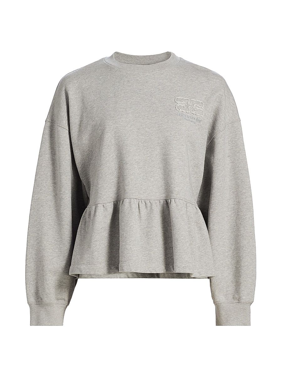 Women's Isoli Cotton Crewneck Peplum Top - Paloma - Size XS