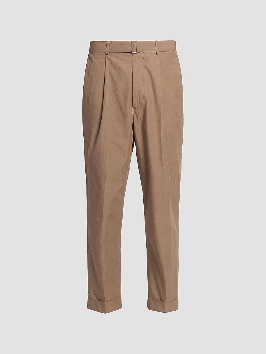 Men Hugo Cotton Poplin Pleated Trousers - Ginger Bread - Size 30