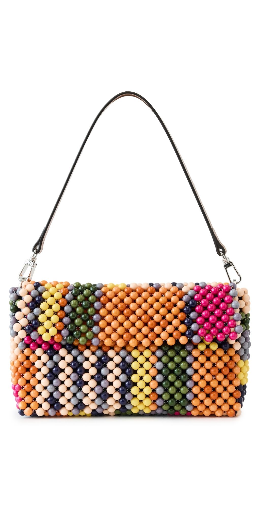STAUD Timmy Beaded Shoulder Bag Multi Bayadere Stripe One Size
