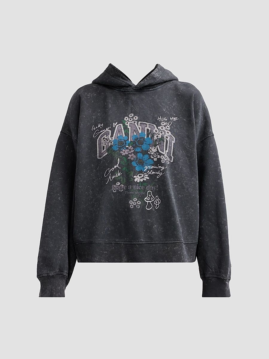 Ganni Women's Isoli Crop Hoodie - Phantom - Size XL