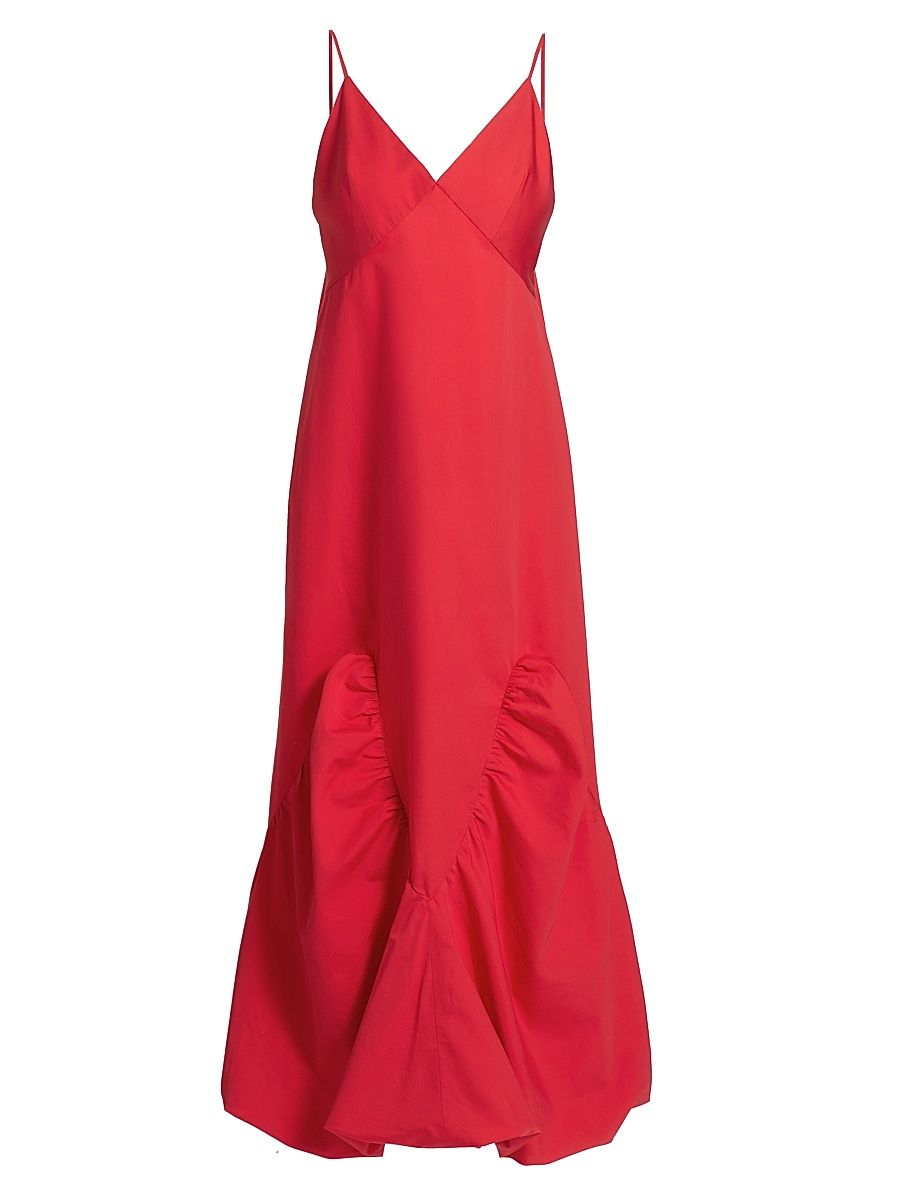 Women's Just A Pinch Lucia Cotton-Silk Slipdress - Red - Size Large