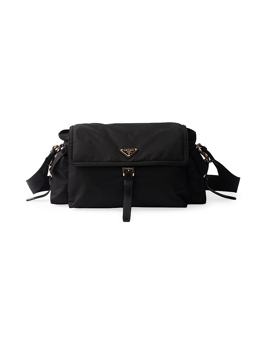 Women's Large Explore Re-Nylon Shoulder Bag - Black