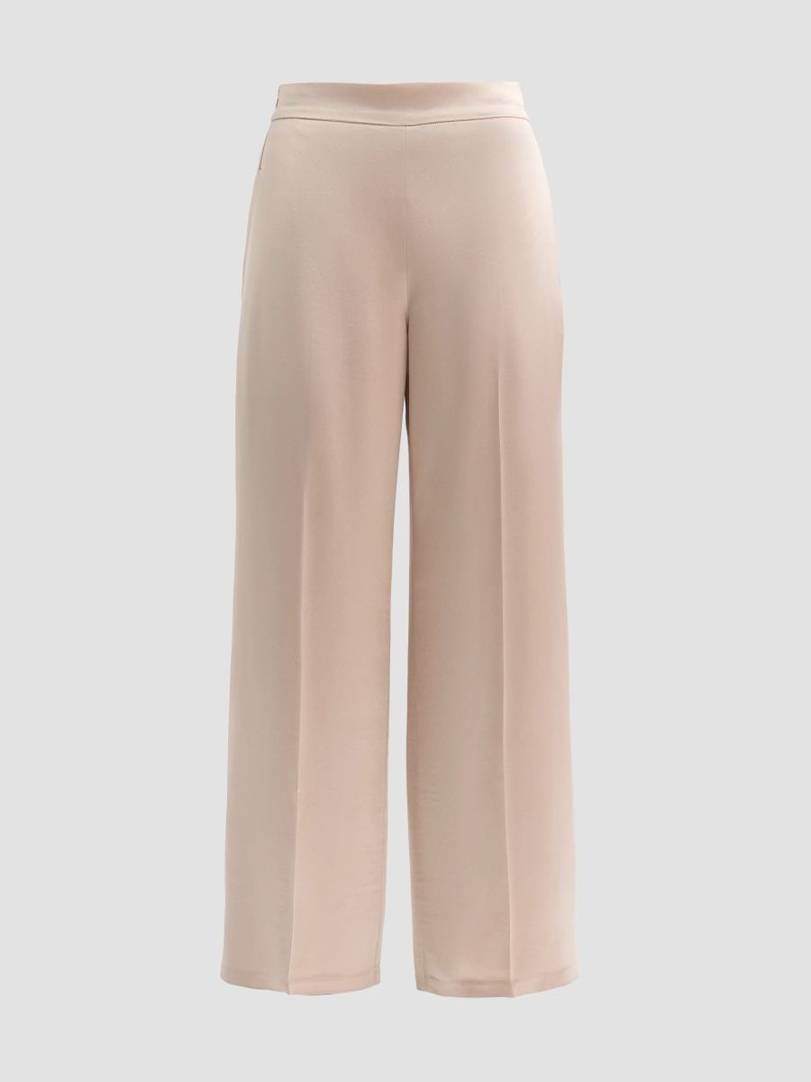Elie Tahari Women's James Satin Wide-Leg Pants - Champagne - Size XS