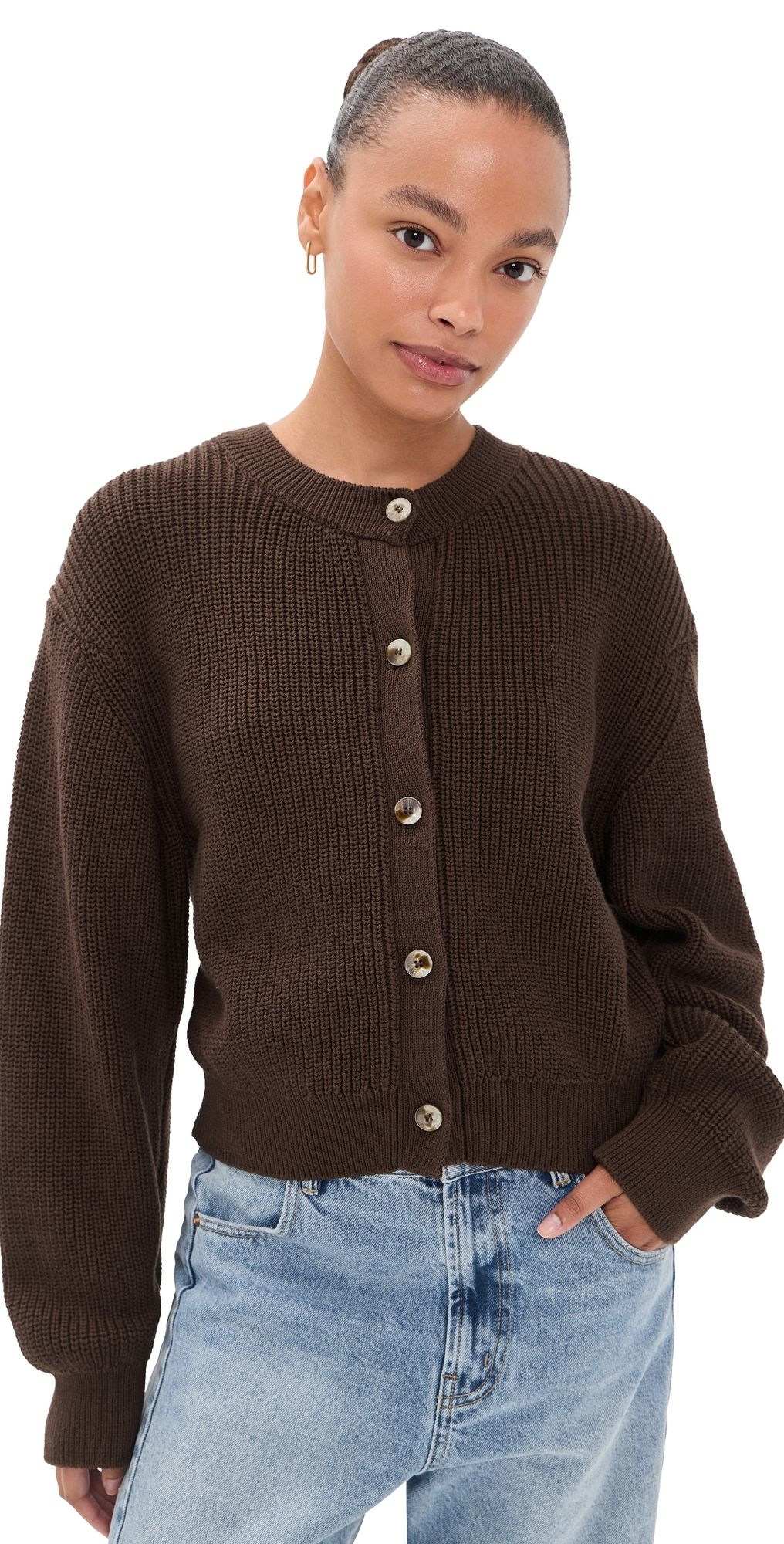 Free People Vienna Cardigan French Chocolate M