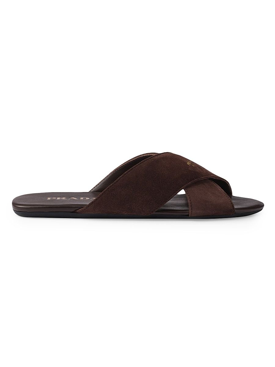 Women's Suede Slides - Dark Brown - Size 10