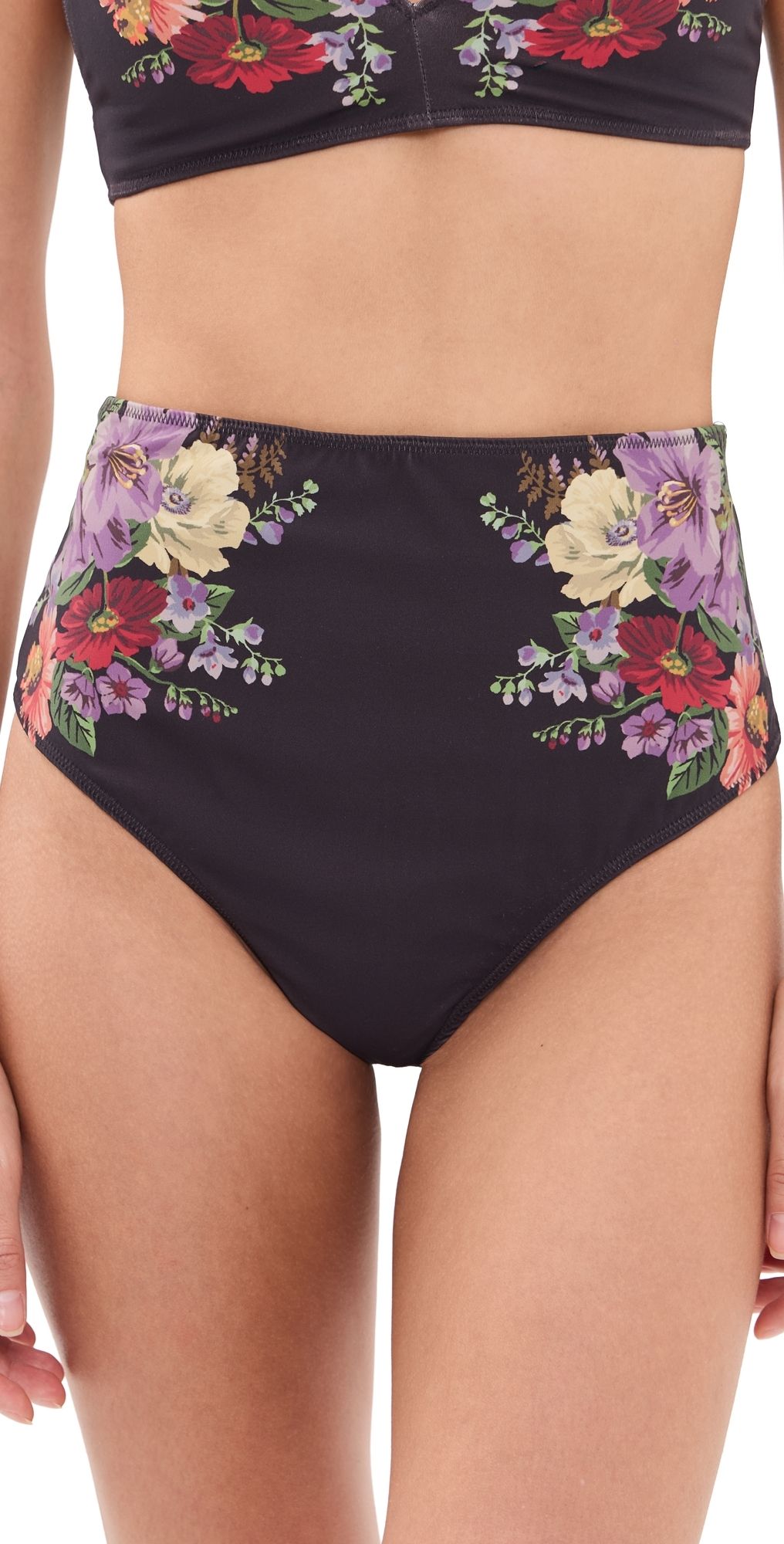 Sea Viktoria Print High Waisted Floral Bottoms Multi L