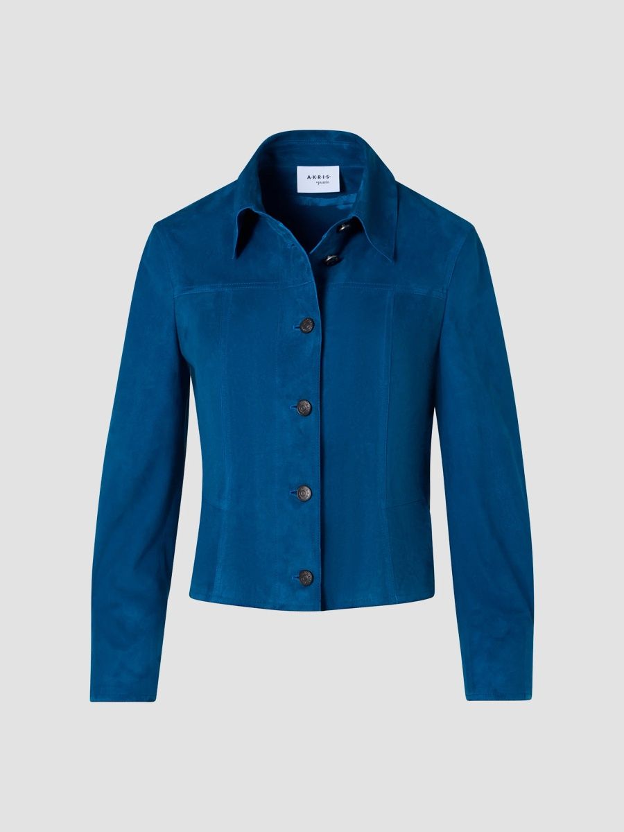 Akris punto Women's Suede Crop Jacket - Uranus - Size 18