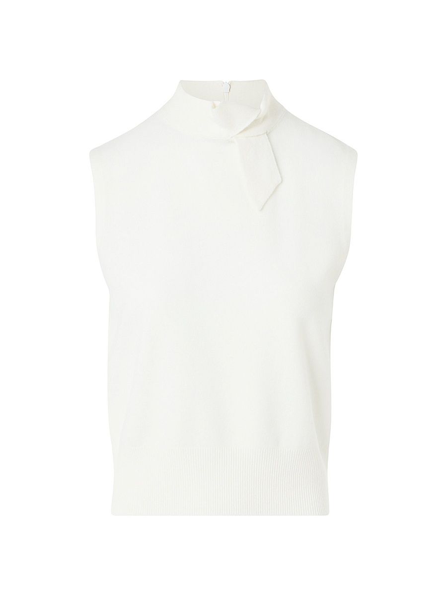 Women's Knotted Cashmere Top - Ecru - Size 14