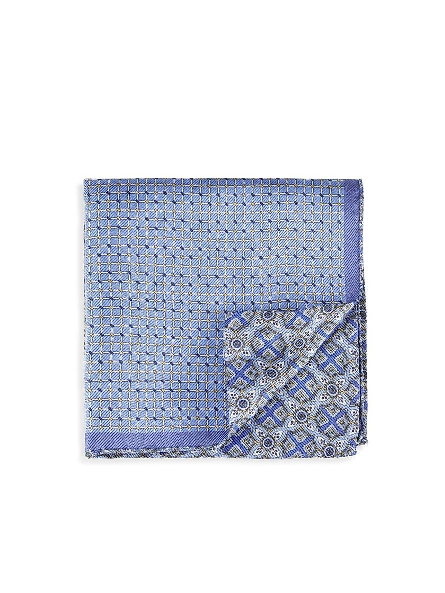 Men's Four-Sided Silk Pocket Square - Purple