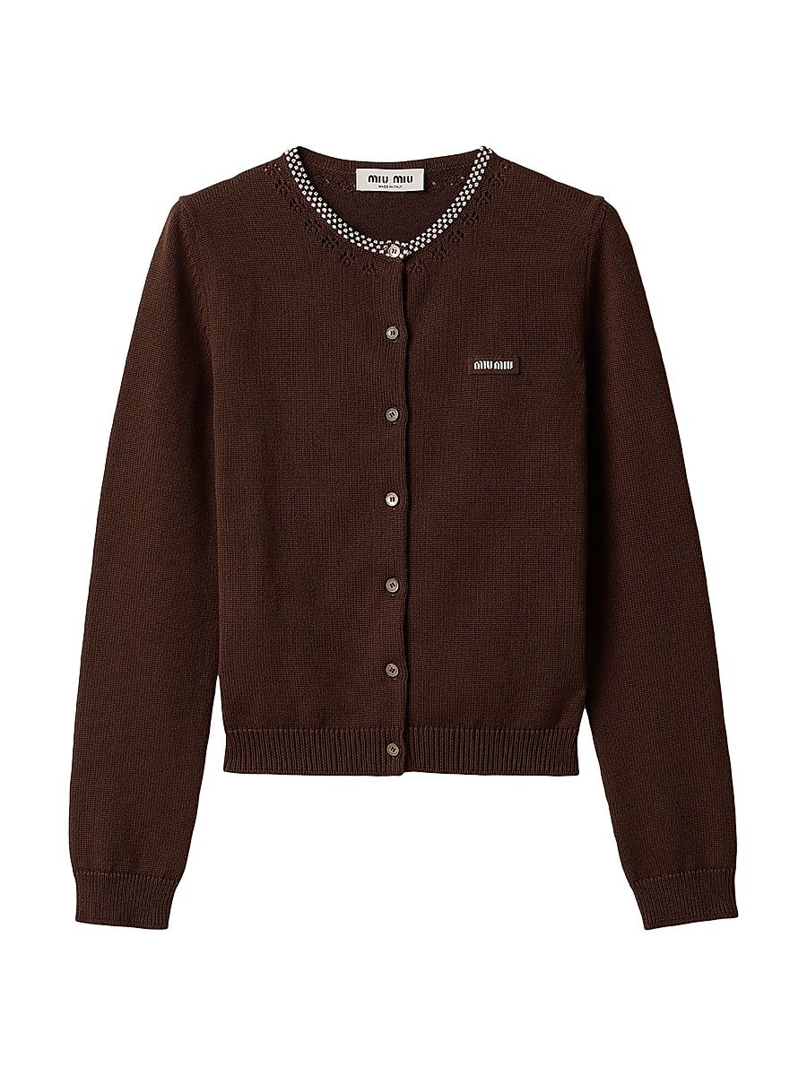 Women's Cotton Cardigan - Brown - Size 4