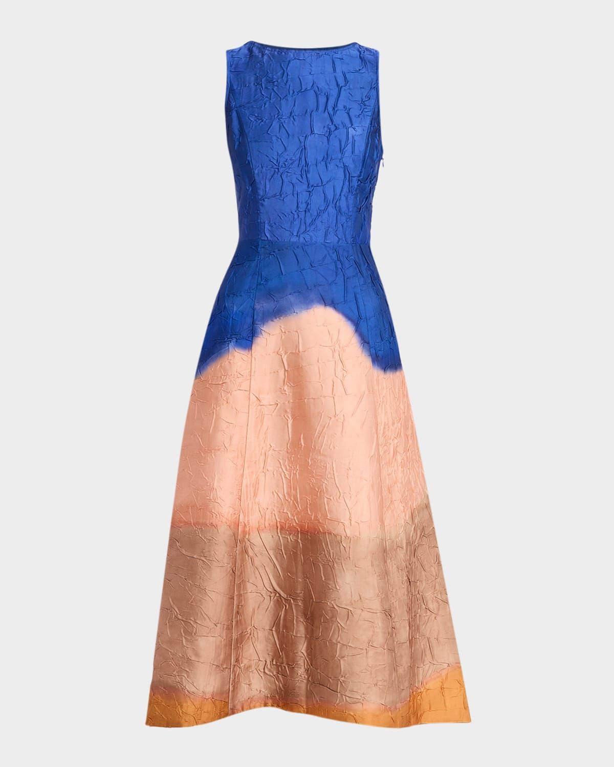 x Helen Frankenthaler Georgia Crinkled Satin Midi Dress