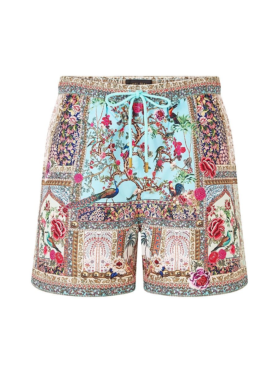 Men's Printed Mid-Length Boardshorts - Sultans And Queens - Size Medium
