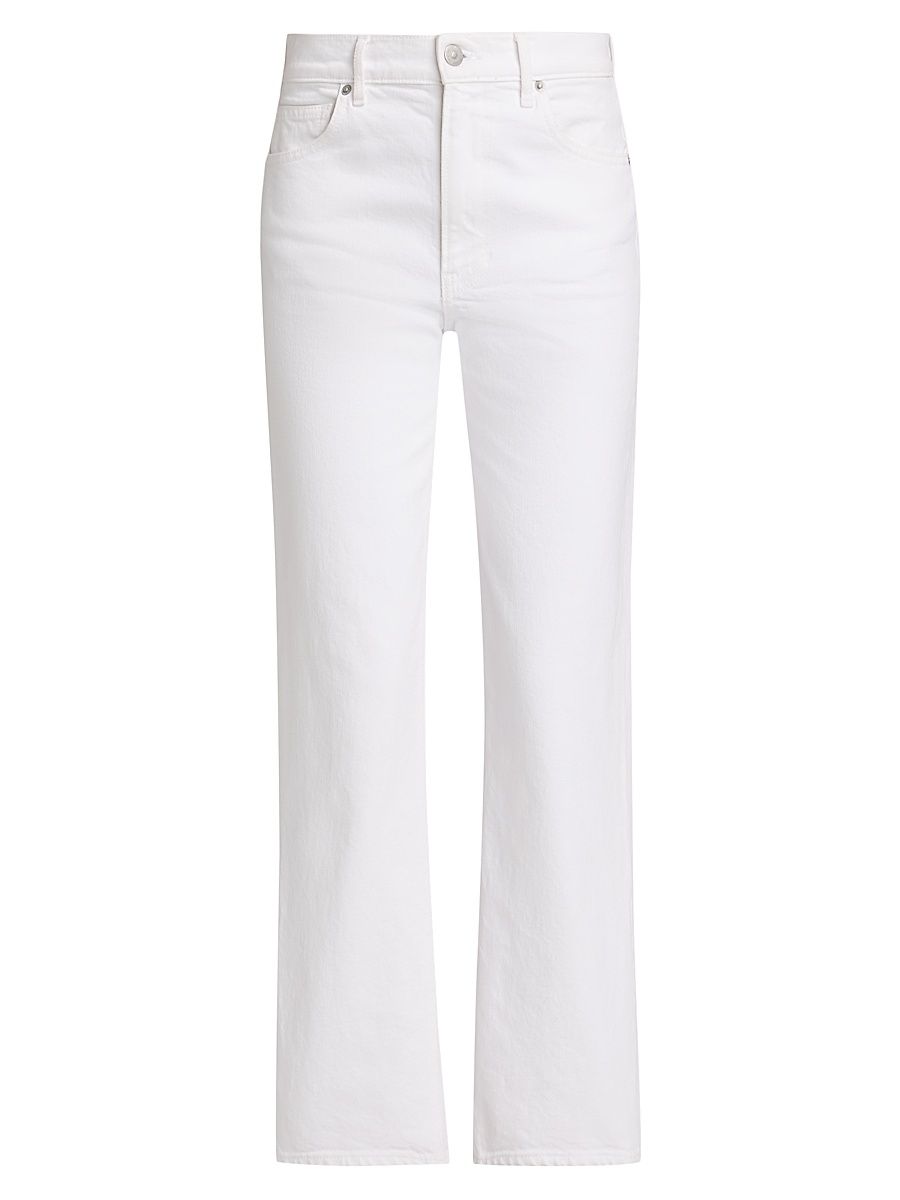 Women's Leah Mid-Rise Straight-Leg Jeans - White - Size 24