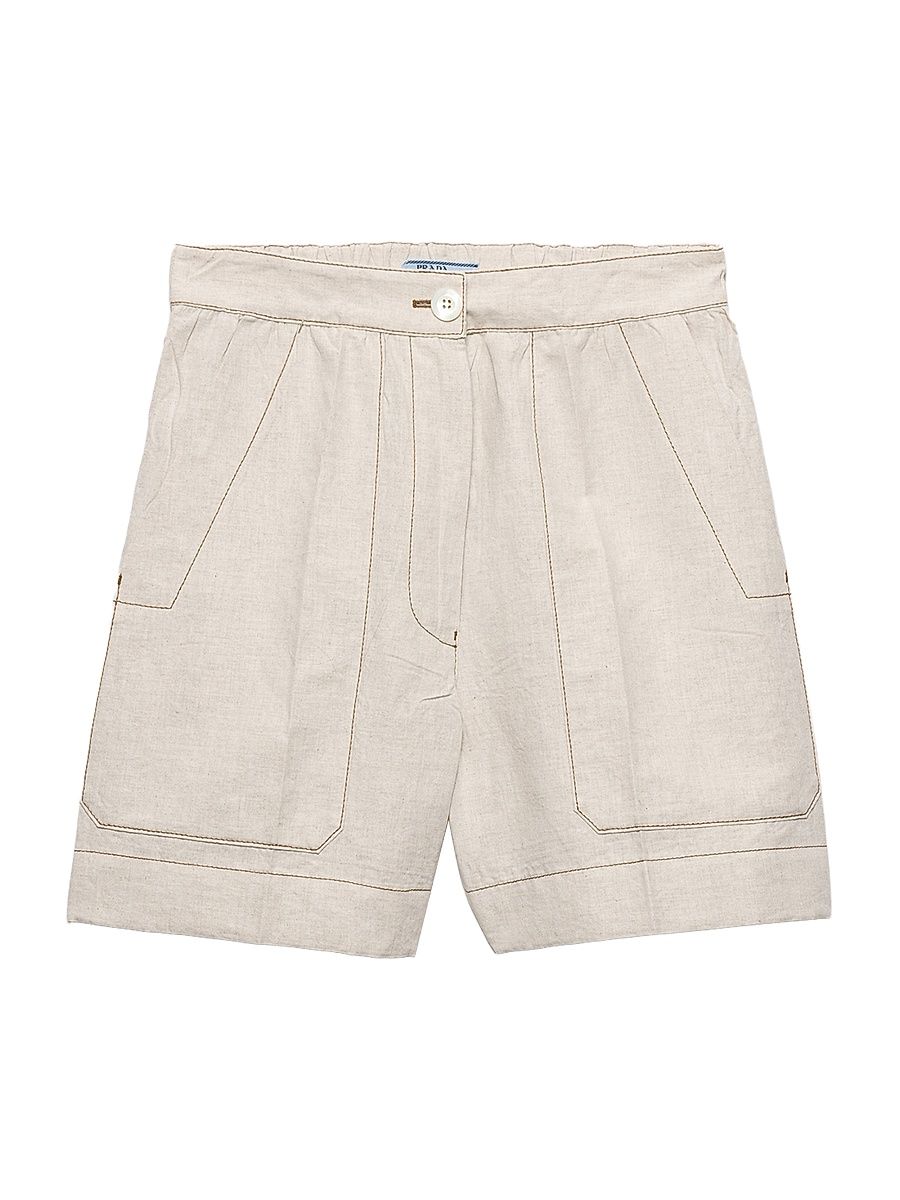 Women's Chambray Shorts - Beige Khaki - Size 2