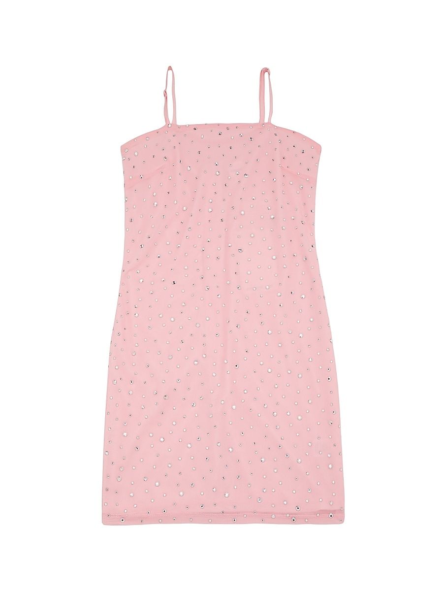 Girl's Brooke Ballet Rhinestone Mesh Dress - Ballet Pink - Size 16