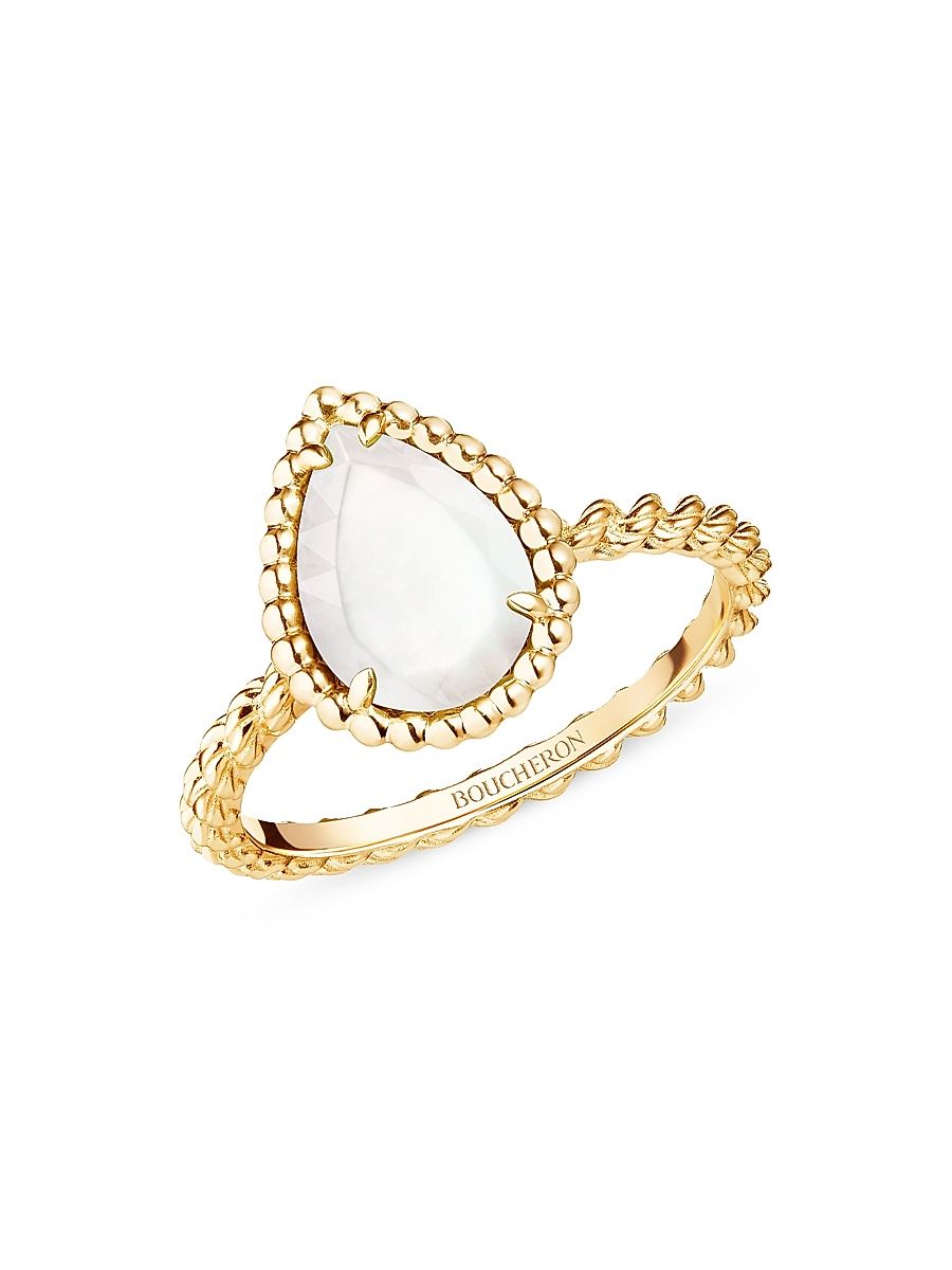 Women's Serpent Bohème 18K Yellow Gold & Mother-Of-Pearl Ring - Size 6.75