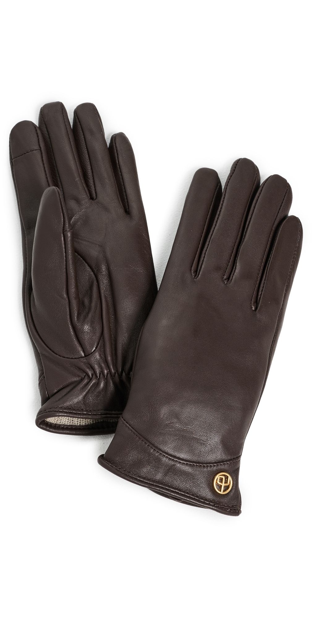 rag & bone Joni Lambskin Leather Gloves Dark Espresso S